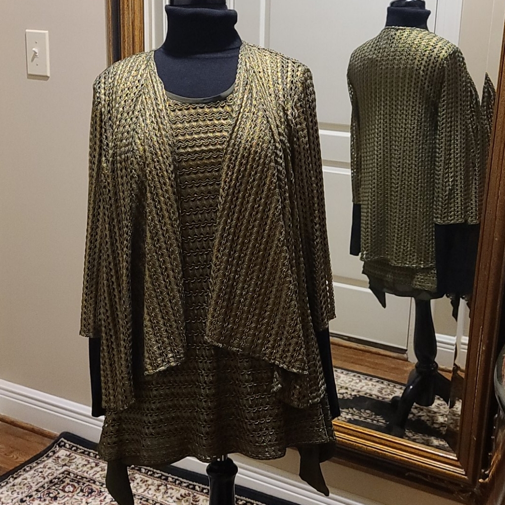 VINTAGE Flare Cami lined /W Short sleeve Top Sz M